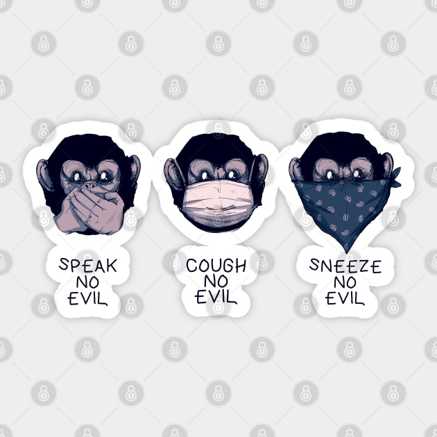 Social Distance Monkeys Sticker by LVBart